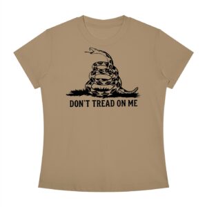Gadsden Flag Fitted Women's T-shirt (Military Brown)